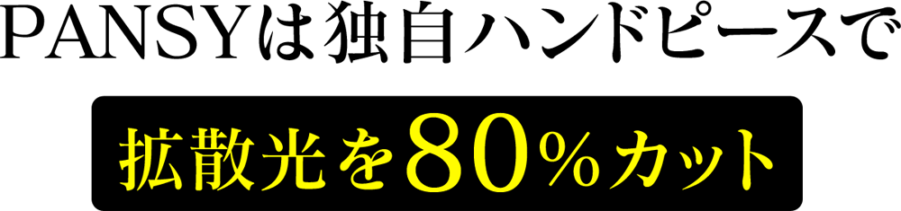 PANSYは独自ハンドピースで拡散光を 80％カット